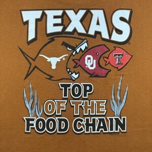 Texas Longhorns Shirt Mens 2XL Orange NCAA Football Tri-Lake Inc Top Food Chain